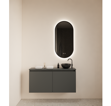 Toiletmeubel Gliss Echo Graphite Grijs 100x50cm met toppaneel