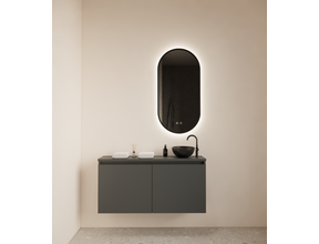 Toiletmeubel Gliss Echo Graphite Grijs 100x50cm met toppaneel