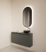 Toiletmeubel Gliss Echo Graphite Grijs 100x50cm met toppaneel