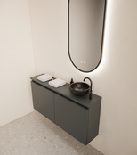 Toiletmeubel Gliss Echo Graphite Grijs 100x50cm met toppaneel