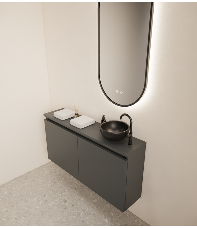 Toiletmeubel Gliss Echo Graphite Grijs 100x50cm met toppaneel