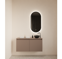 Toiletmeubel Gliss Echo Latte Kasjmier 100x50cm met toppaneel