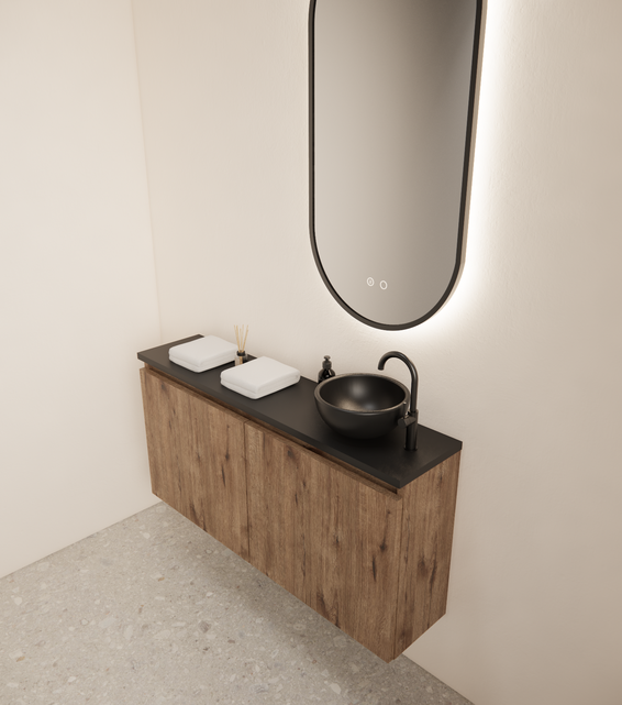 Toiletmeubel Gliss Echo Kasteel Eiken 100x50cm met toppaneel