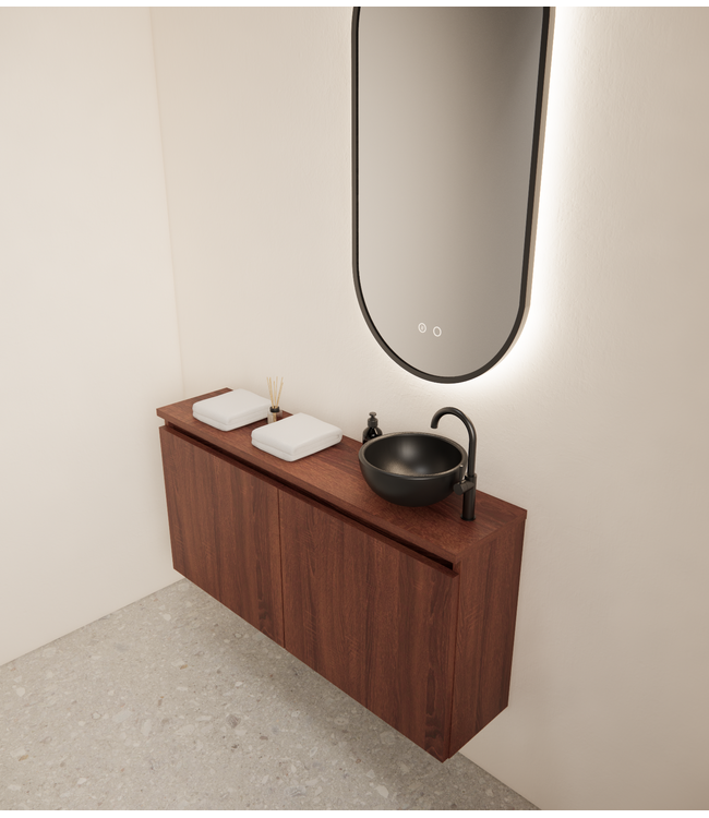 Toiletmeubel Gliss Echo Choco Eiken 100x50cm met toppaneel