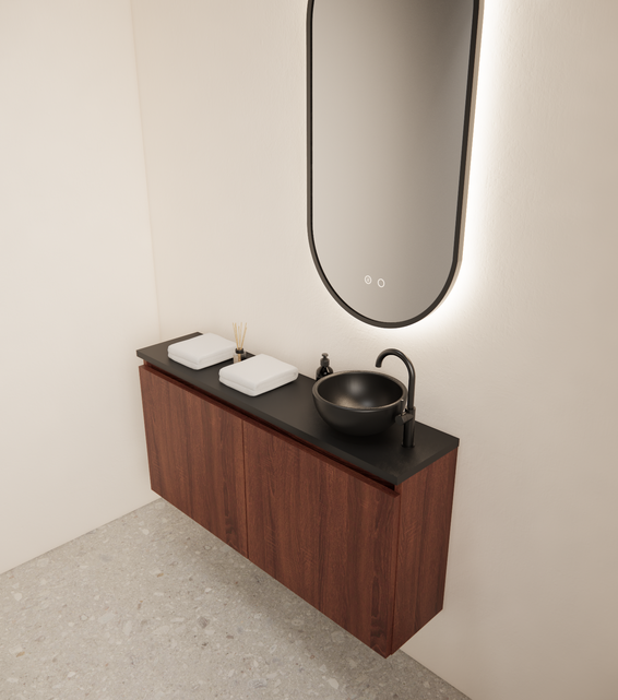 Toiletmeubel Gliss Echo Choco Eiken 100x50cm met toppaneel