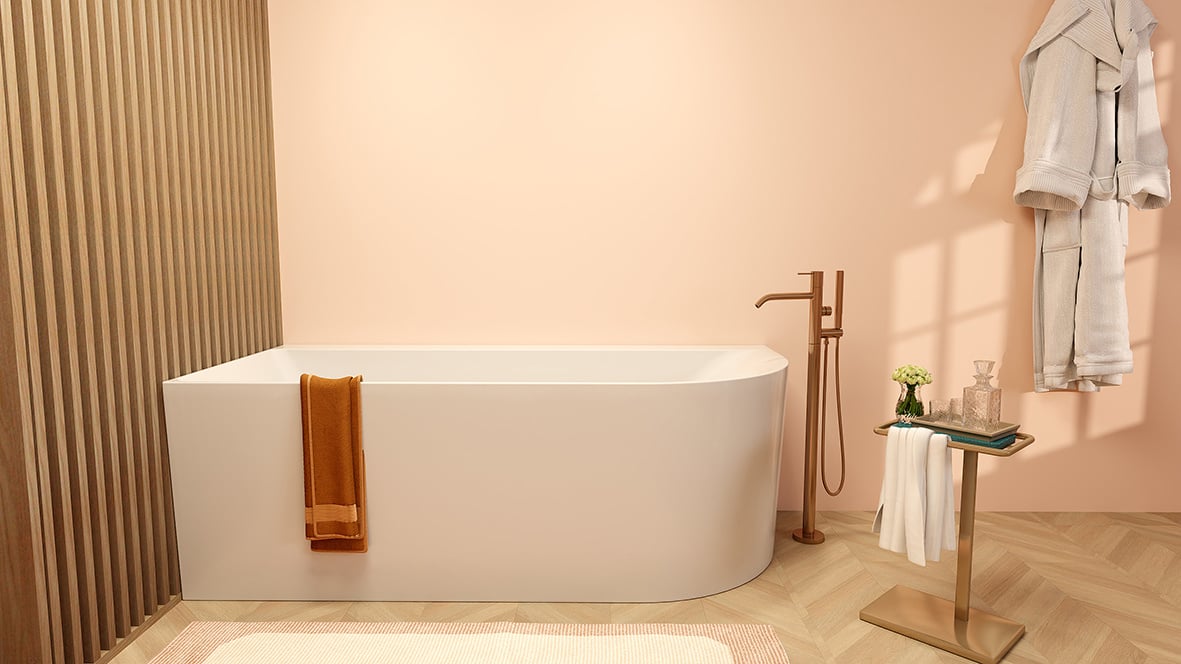 Halfvrijstaand hoekbad: De perfecte balans tussen design en ruimtebesparing