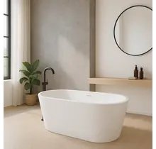 Vrijstaand bad Murano Mat Wit 180x80x58cm acryl met waste en overloop
