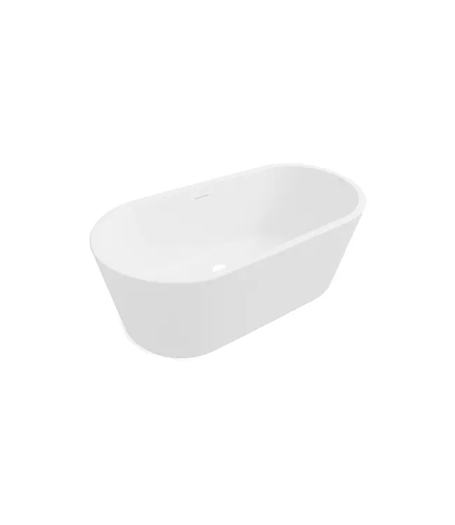 DutchLine Vrijstaand bad Murano Mat Wit 180x80x58cm acryl met waste en overloop