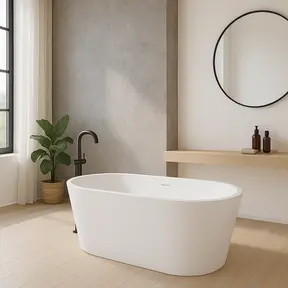 Vrijstaand bad Murano Glans Wit 180x80x58cm acryl met waste en overloop