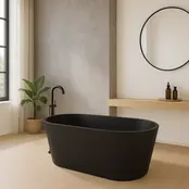 Vrijstaand bad Murano Mat Zwart 180x80x58cm acryl met waste en overloop