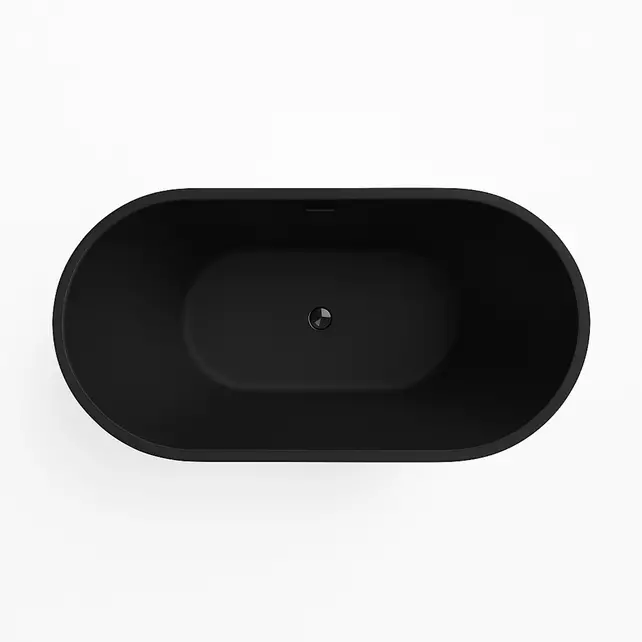 Vrijstaand bad Murano Mat Zwart 180x80x58cm acryl met waste en overloop