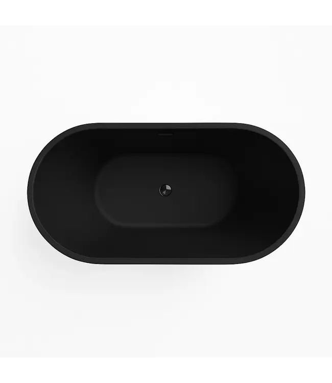 Vrijstaand bad Murano Mat Zwart 180x80x58cm acryl met waste en overloop