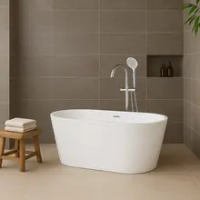 Vrijstaand bad Murano Glans Wit 170x75x58cm acryl met waste en overloop