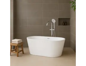 Vrijstaand bad Murano Glans Wit 170x75x58cm acryl met waste en overloop