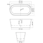 Vrijstaand bad Murano Glans Wit 170x75x58cm acryl met waste en overloop Vrijstaand bad Murano Glans Wit 170x75x58cm acryl met waste en overloop