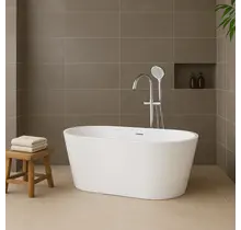 Vrijstaand bad Murano Mat Wit 170x75x58cm acryl met waste en overloop