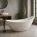 Vrijstaand bad Antio Mat Wit 188x78x93cm Solid Surface met overloop