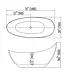 Vrijstaand bad Antio Mat Wit 188x78x93cm Solid Surface met overloop