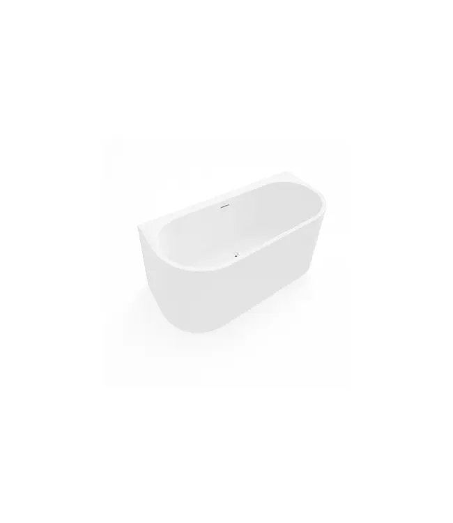 DutchLine Half Vrijstaand bad Ferro Mat Wit 170x75x60cm acryl met waste en overloop