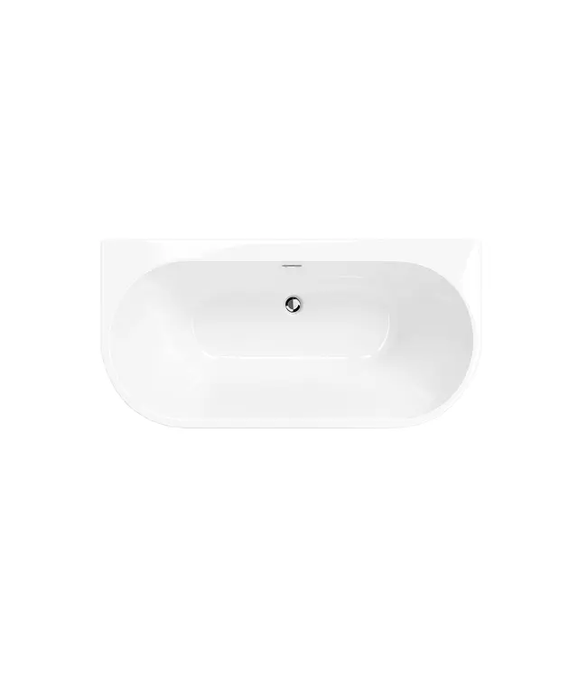 DutchLine Half Vrijstaand bad Ferro Glans Wit 180x80x58cm acryl met waste en overloop