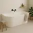 DutchLine Half Vrijstaand bad Ferro Mat Wit 180x80x58cm acryl met waste en overloop