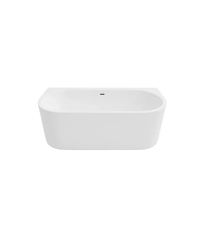 DutchLine Half Vrijstaand bad Ferro Mat Wit 180x80x58cm acryl met waste en overloop