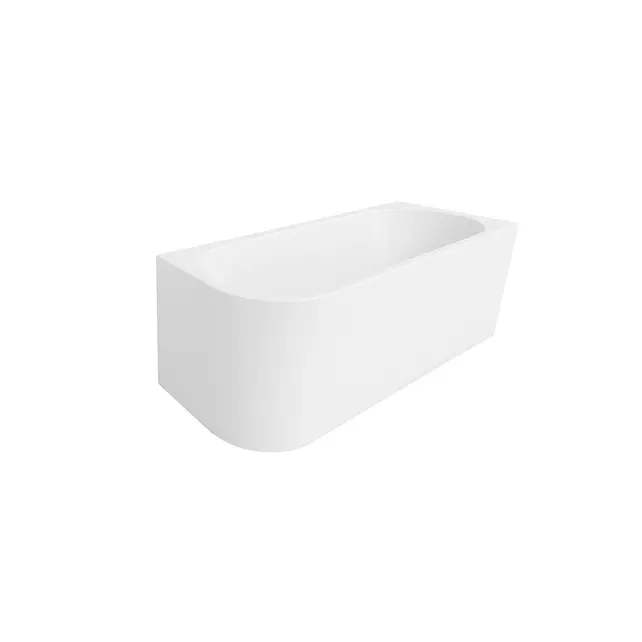 Half Vrijstaand hoekbad Ferro Rechts Mat Wit 180x80x58cm acryl met waste en overloop