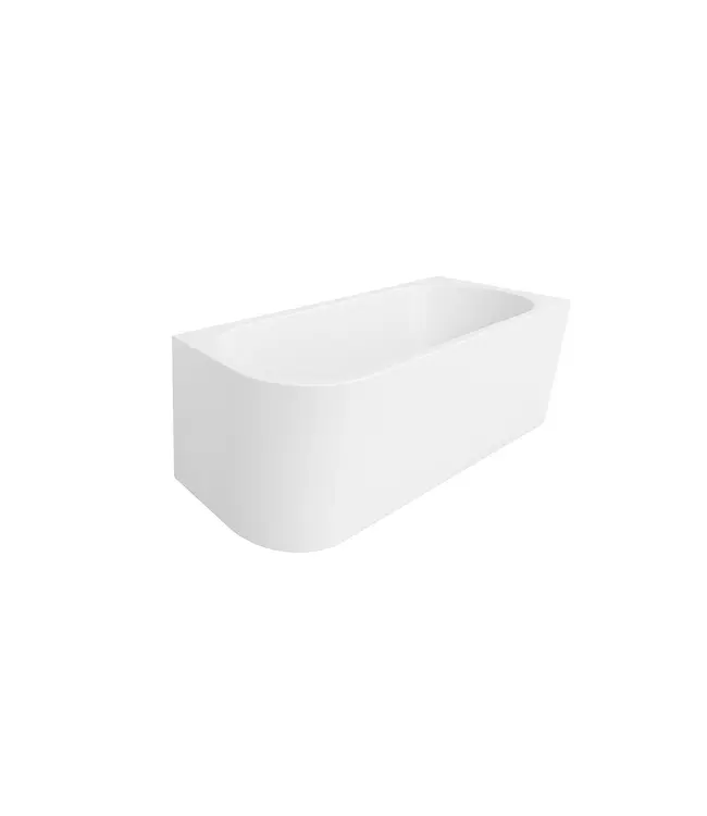 Half Vrijstaand hoekbad Ferro Rechts Mat Wit 180x80x58cm acryl met waste en overloop