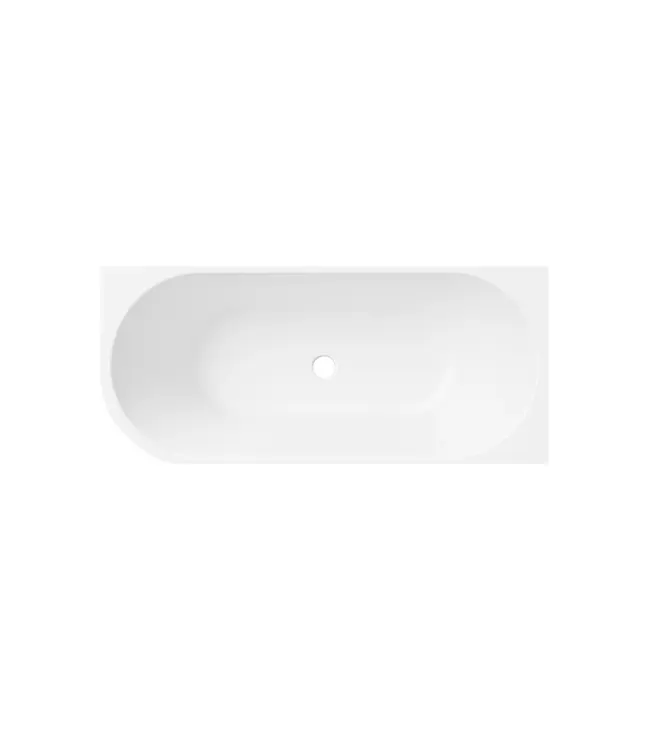 Half Vrijstaand hoekbad Ferro Rechts Mat Wit 180x80x58cm acryl met waste en overloop