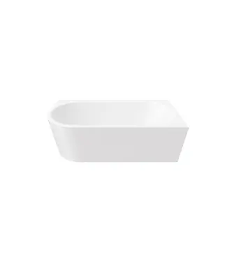 DutchLine Half Vrijstaand hoekbad Ferro Rechts Mat Wit 180x80x58cm acryl met waste en overloop