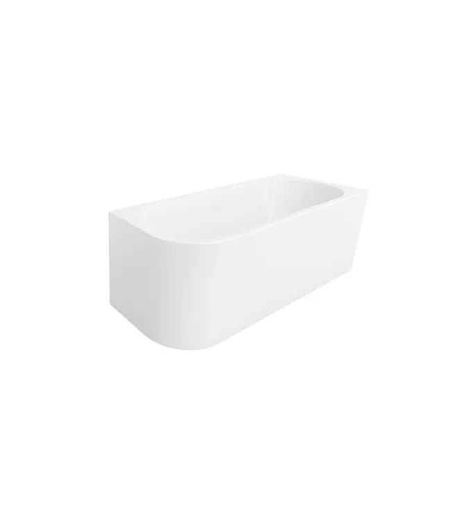 DutchLine Half Vrijstaand hoekbad Ferro Rechts Glans Wit 180x80x58cm acryl met waste en overloop