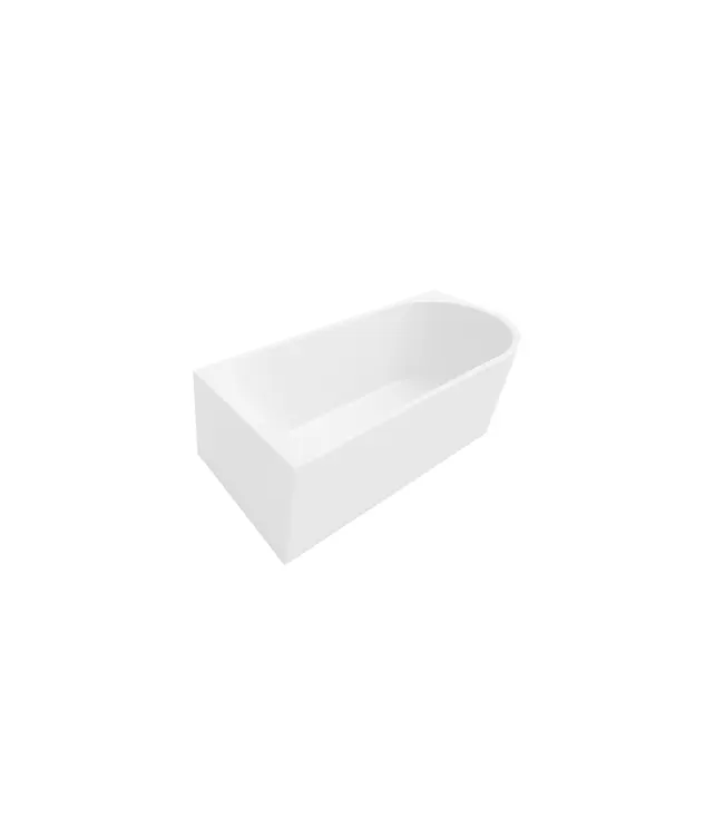 Half Vrijstaand hoekbad Ferro Links Mat Wit 180x80x58cm acryl met waste en overloop
