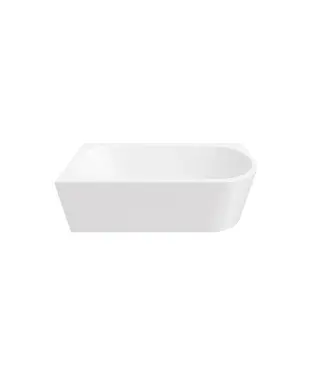 DutchLine Half Vrijstaand hoekbad Ferro Links Mat Wit 180x80x58cm acryl met waste en overloop