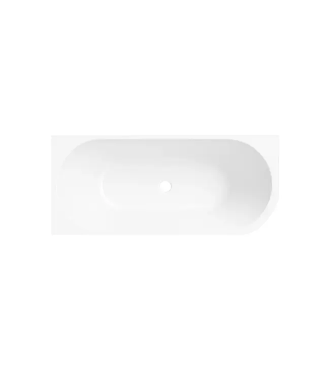 Half Vrijstaand hoekbad Ferro Links Glans Wit 180x80x58cm acryl met waste en overloop