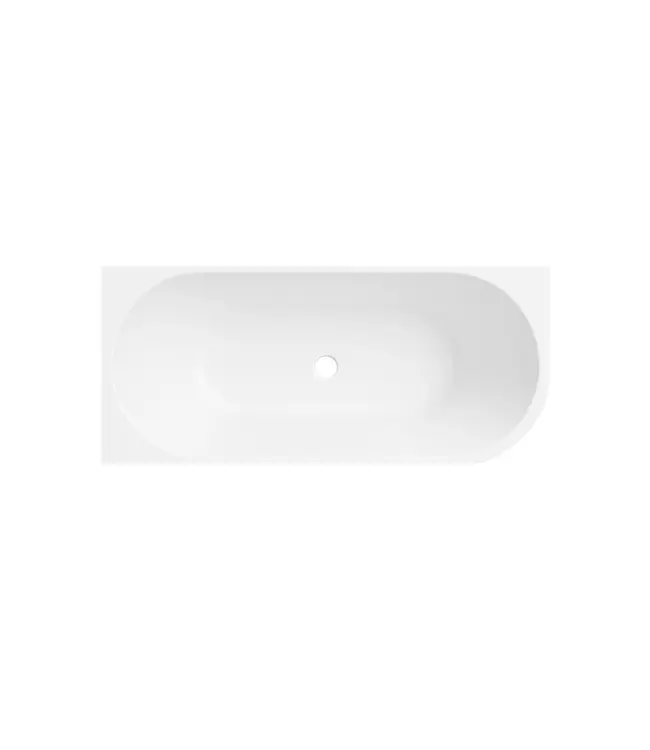 Half Vrijstaand hoekbad Ferro Links Mat Wit 170x80x60cm acryl met waste en overloop