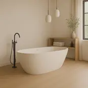 Vrijstaand bad Elips Mat Wit 170x80x58cm acryl met waste en overloop