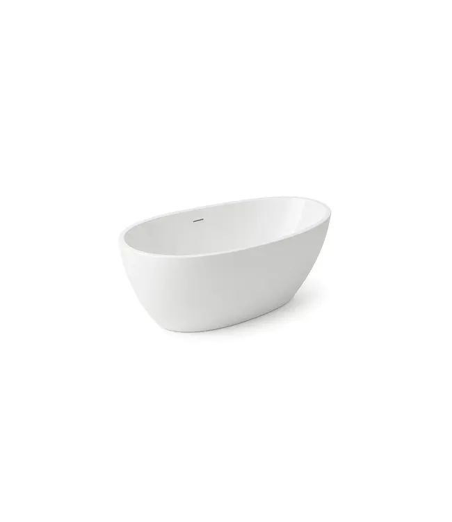 DutchLine Vrijstaand bad Elips Glans Wit 170x80x58cm acryl met waste en overloop