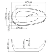 Vrijstaand bad Elips Glans Wit 170x80x58cm acryl met waste en overloop Vrijstaand bad Elips Glans Wit 170x80x58cm acryl met waste en overloop