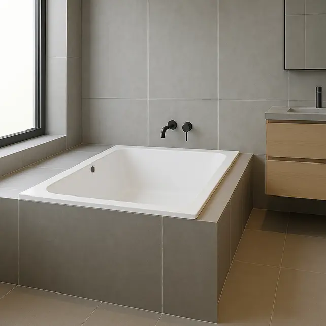 Inbouwbad RD 180x80x45 cm glans wit