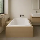 Inbouwbad RD Glans Wit 170x75x45cm Acryl Inbouwbad RD Glans Wit 170x75x45cm Acryl