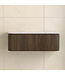 Wastafelmeubel Eleganza Curve met Ribbels Dark Walnoot 120 cm met Wastafel enkele wasbak