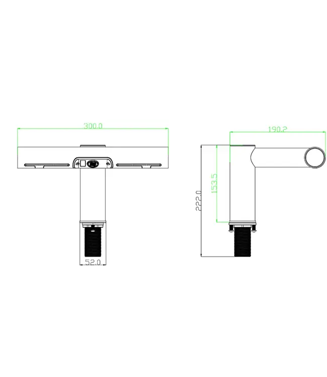 DutchLine Handdroger Wash&Dry RVS - Automatsiche 2-in-1  Wastafelkraan met handdroger