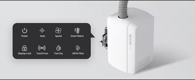 Handdroger Wash&Dry RVS - Automatsiche 2-in-1  Wastafelkraan met handdroger