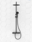 Opbouw Regendouche Tondell Mat Zwart met planchet - Regendouche 30cm - 29.2952