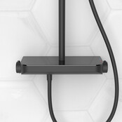 Opbouw Regendouche Tondell Mat Zwart met planchet - Regendouche 30cm - 29.2952