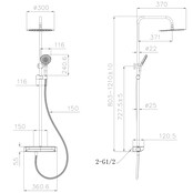 Opbouw Regendouche Tondell Chroom met planchet - Regendouche 30cm - 29.2951