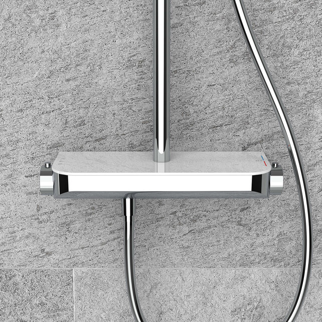 Opbouw Regendouche Tondell Chroom met planchet - Regendouche 30cm - 29.2951