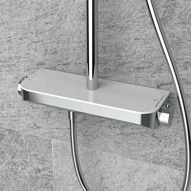 Opbouw Regendouche Tondell Chroom met planchet - Regendouche 30cm - 29.2951