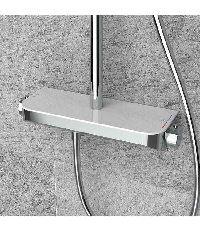 Opbouw Regendouche Tondell Chroom met planchet - Regendouche 30cm - 29.2951