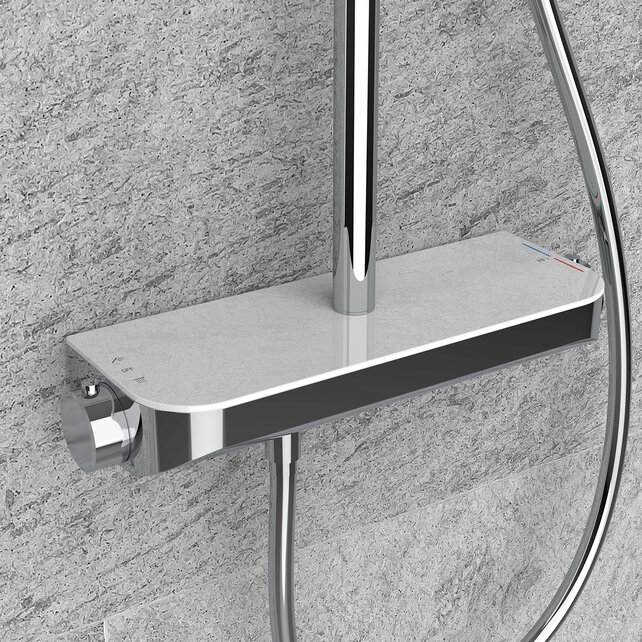 Opbouw Regendouche Tondell Chroom met planchet - Regendouche 30cm - 29.2951